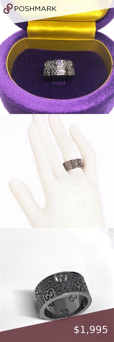 gold gucci ring womens|Gucci black diamond ring.